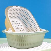 HT-Transparent Medium-sized Double-layered Drainage Basket 8528