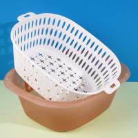 HT-Transparent Medium-sized Double-layered Drainage Basket 8528