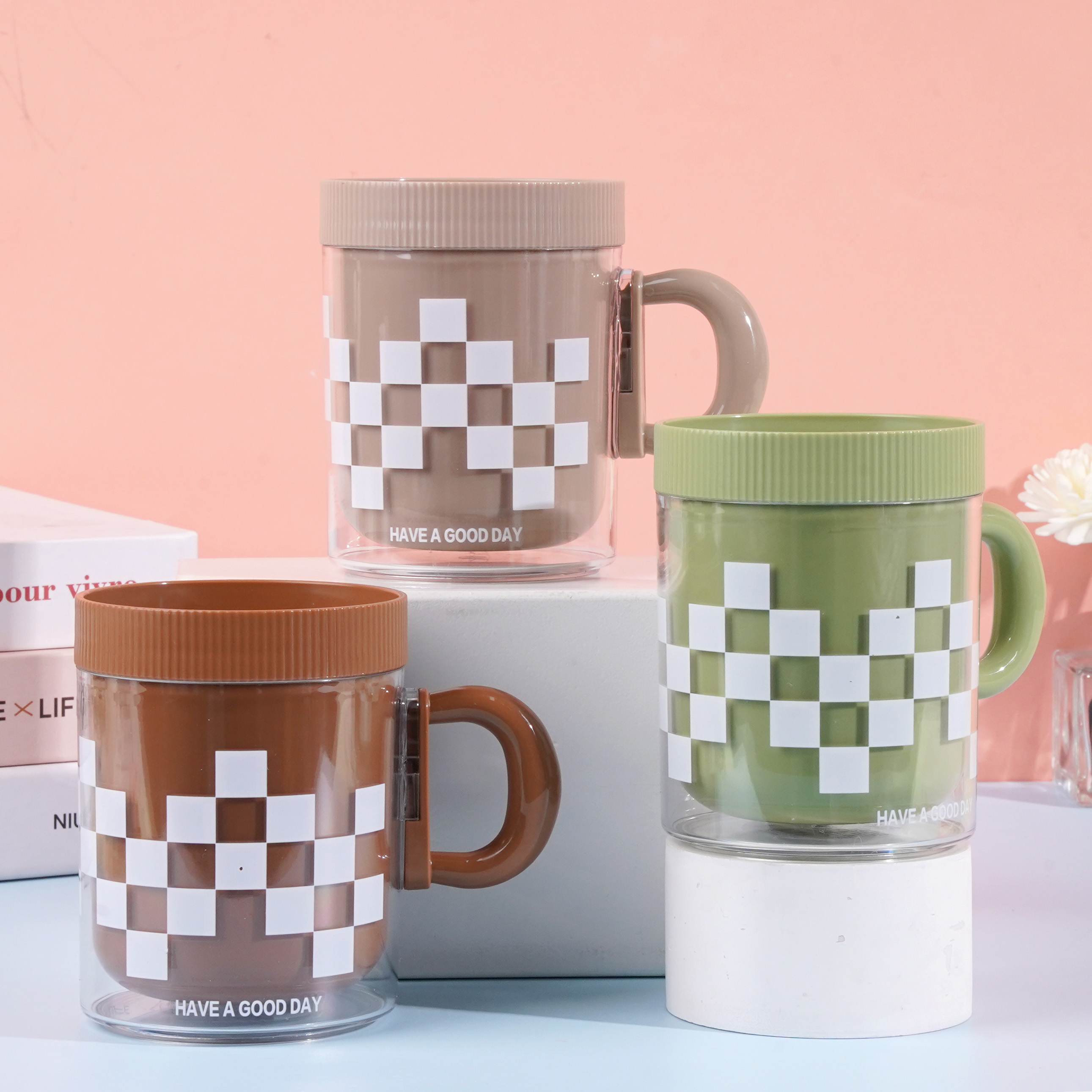 Rainbow Candy Simple Square Mouthwash Cup 8101