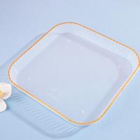 سلطان فواكه شفاف مربع مع حافة مذهبة من HY2622