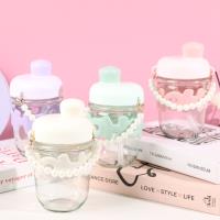 Letter-shaped pearl straw cup