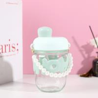 Letter-shaped pearl straw cup