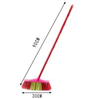 A two-color small wooden-handled broom