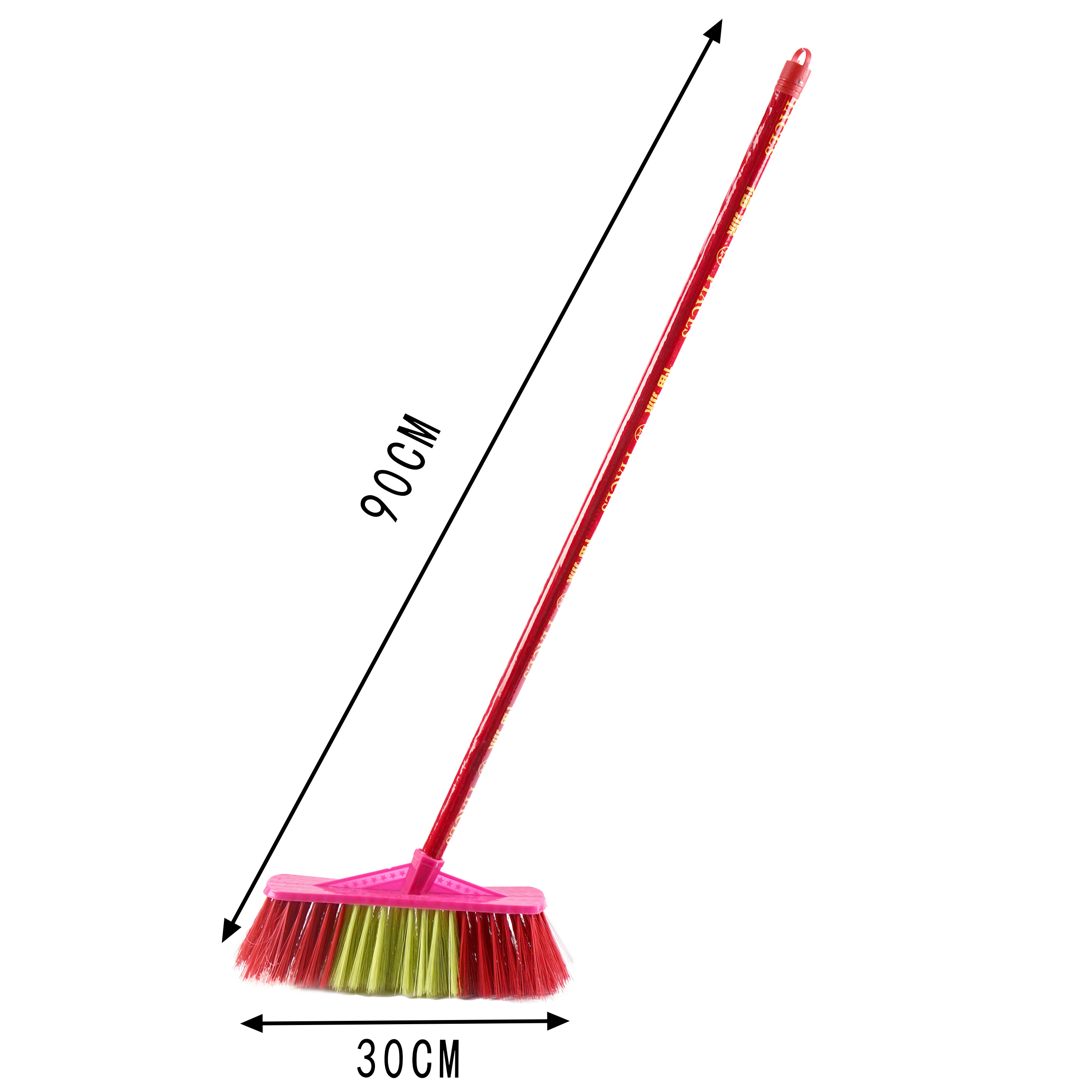 مكنسة ذات مقبض خشبي صغيرة من خمسة ألوان.