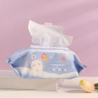 100 pieces of 0838 bear-themed wet wipes