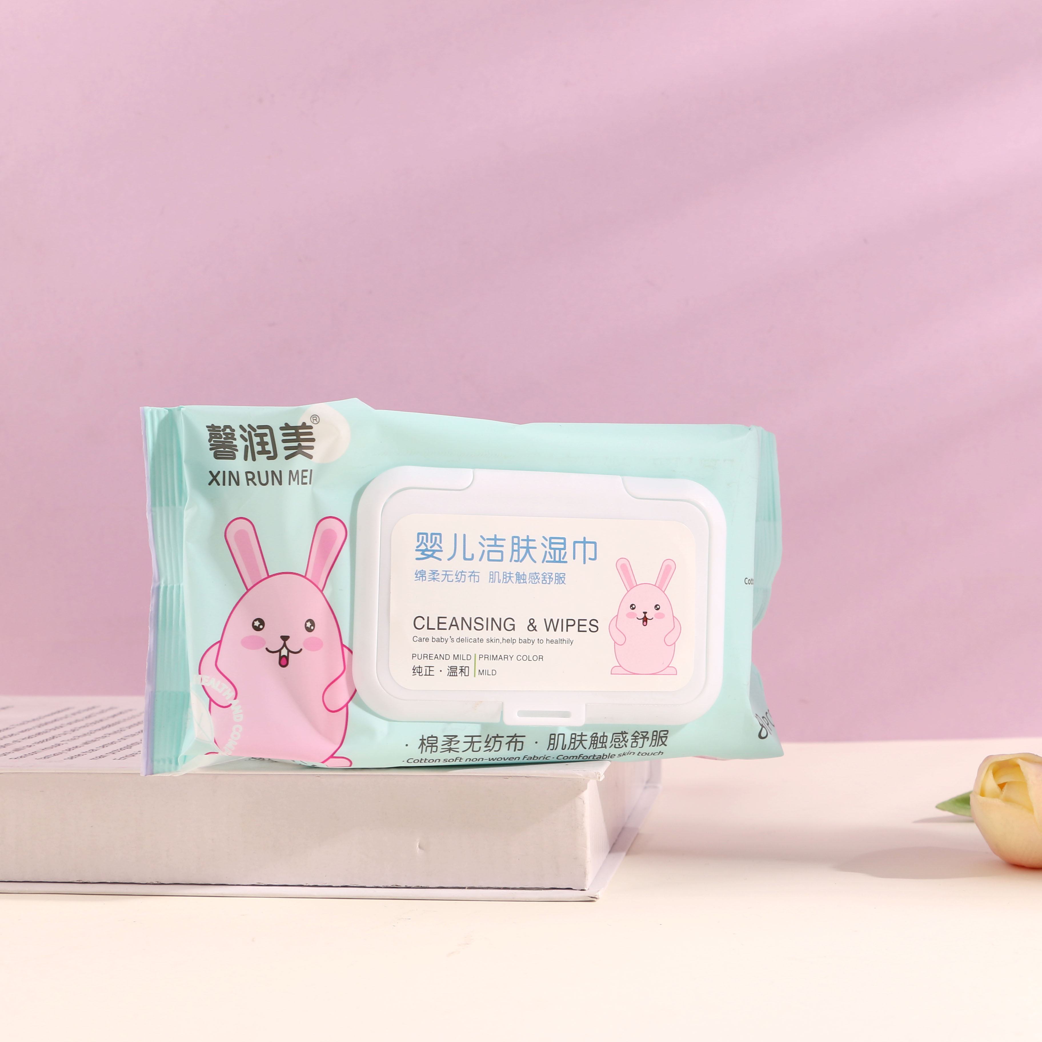 80片0302蓝紫兔湿巾