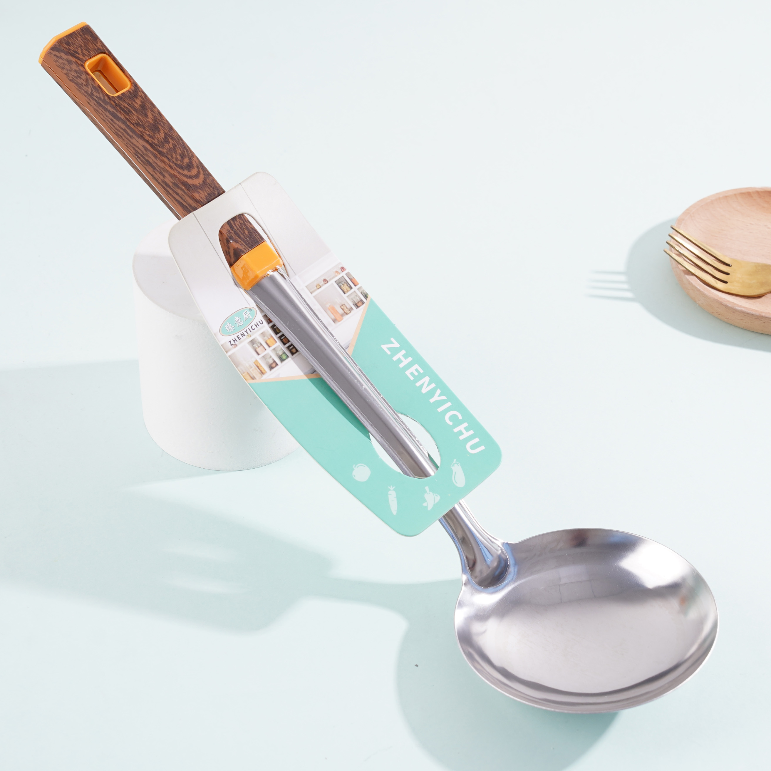 08 Wood-grain Auspicious Spoon