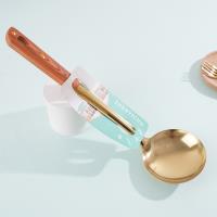 08 Gold-plated three-pronged spoon
