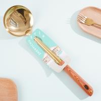 08 Gold-plated three-pronged spoon