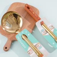 08 Gold-plated three-pronged spoon