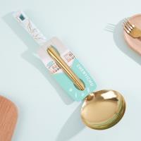 08 Gold-plated White Stone-patterned Spoon