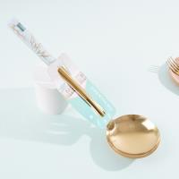 08 Gold-plated White Stone-patterned Spoon