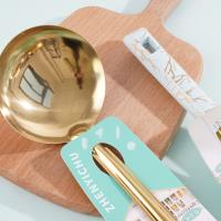 08 Gold-plated White Stone-patterned Spoon