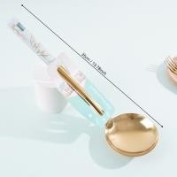 08 Gold-plated White Stone-patterned Spoon