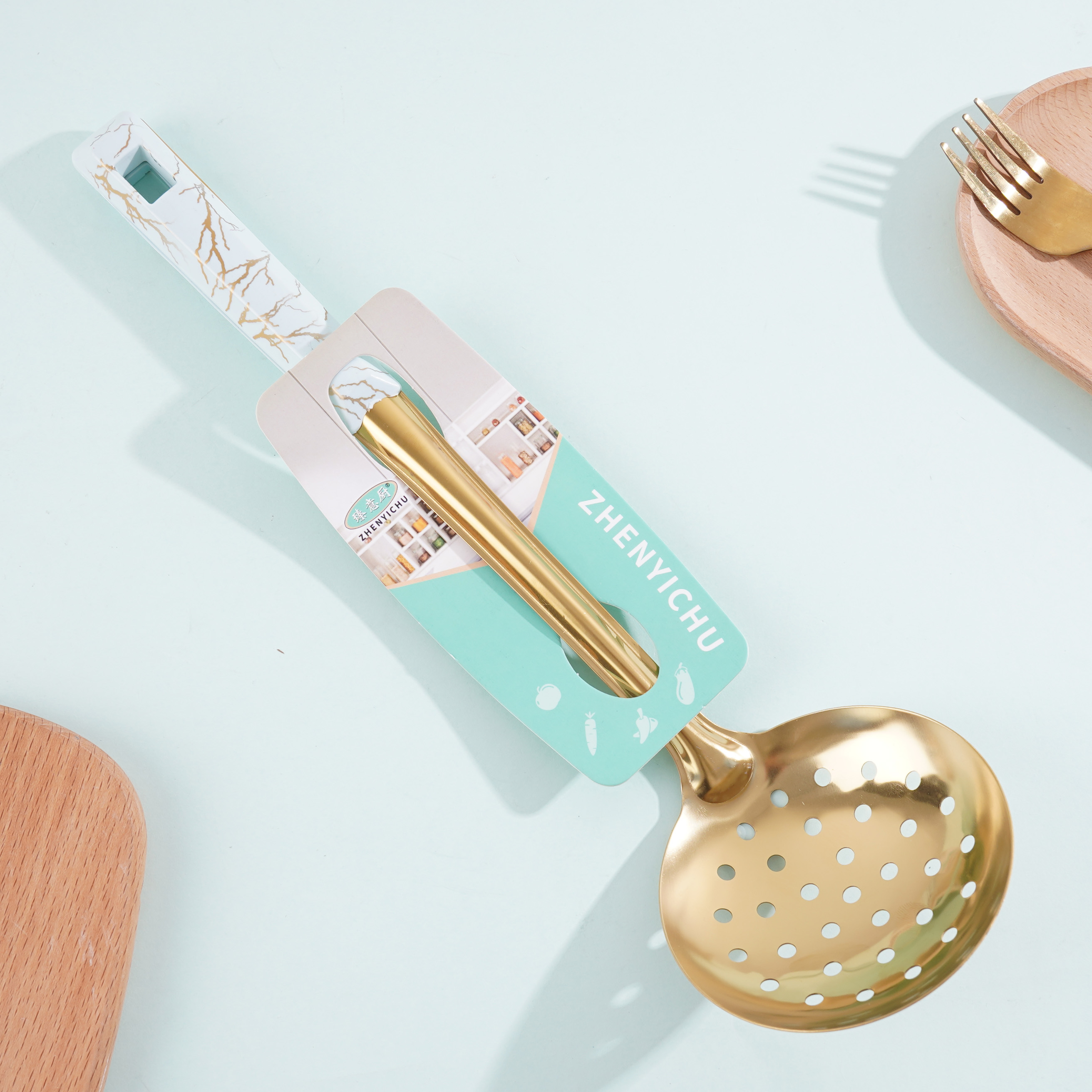 08 Gold-plated White Stone Pattern 10 Colander