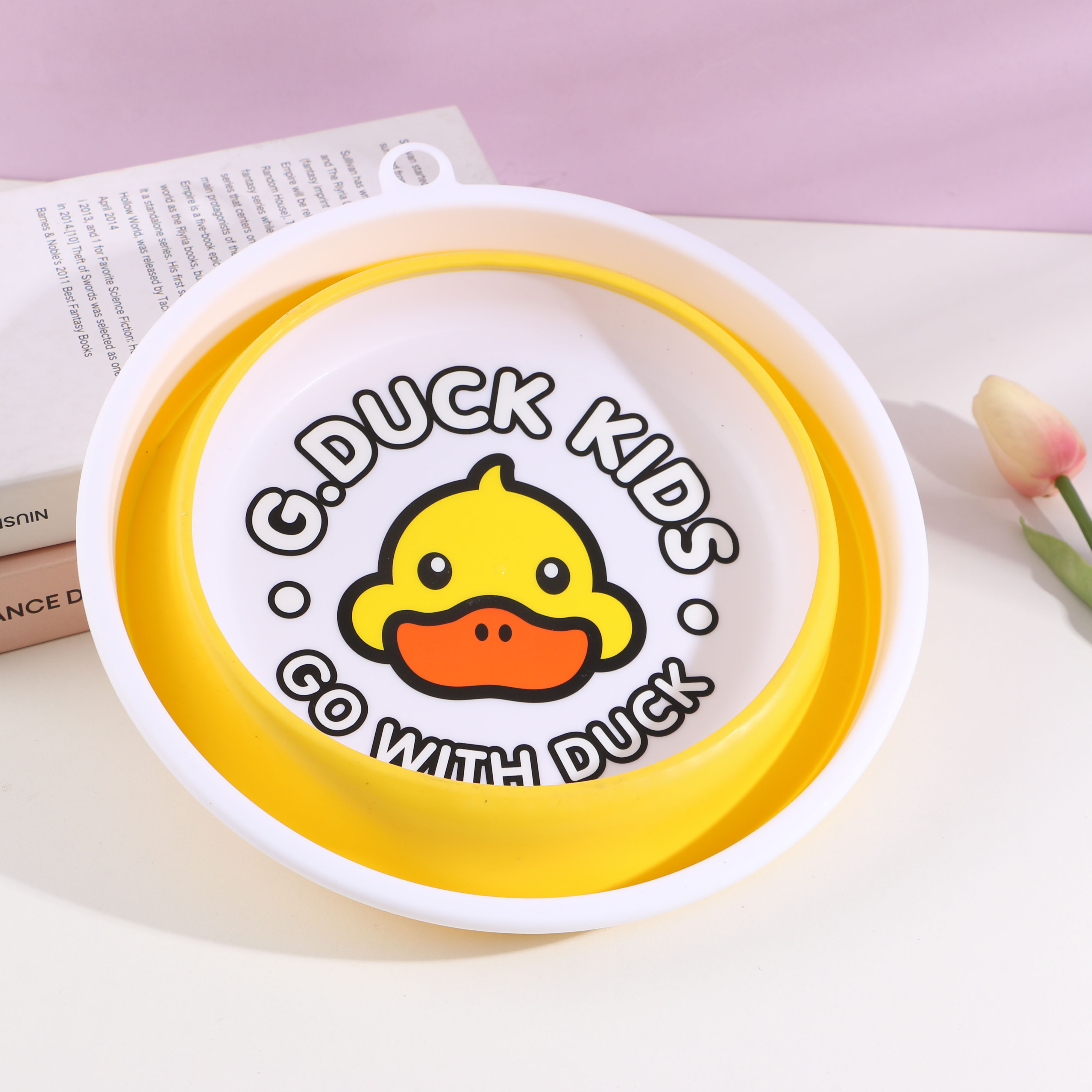 小黄鸭折叠包胶盆（26.5*11.6）