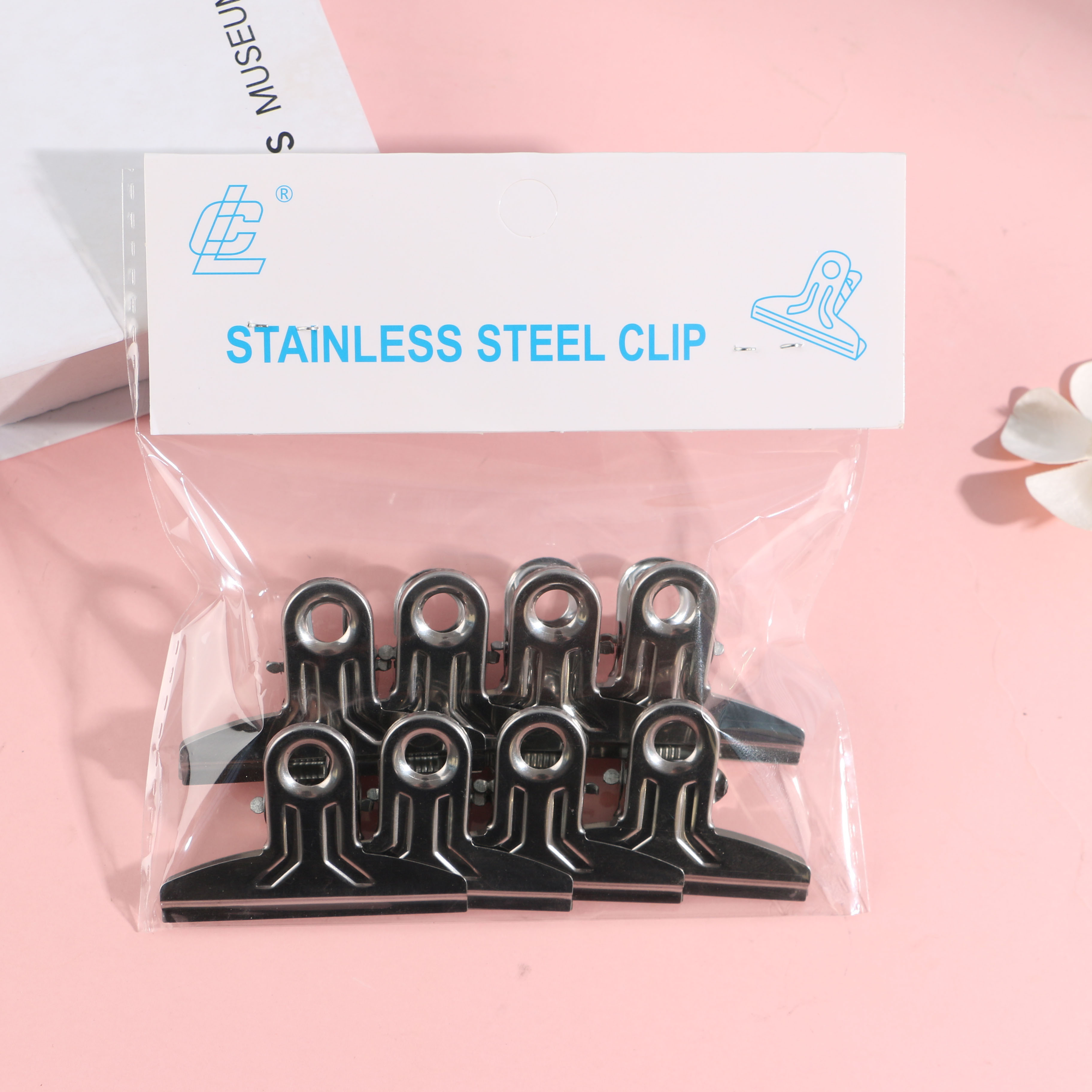 8 No. 2 book clips for LC card holders