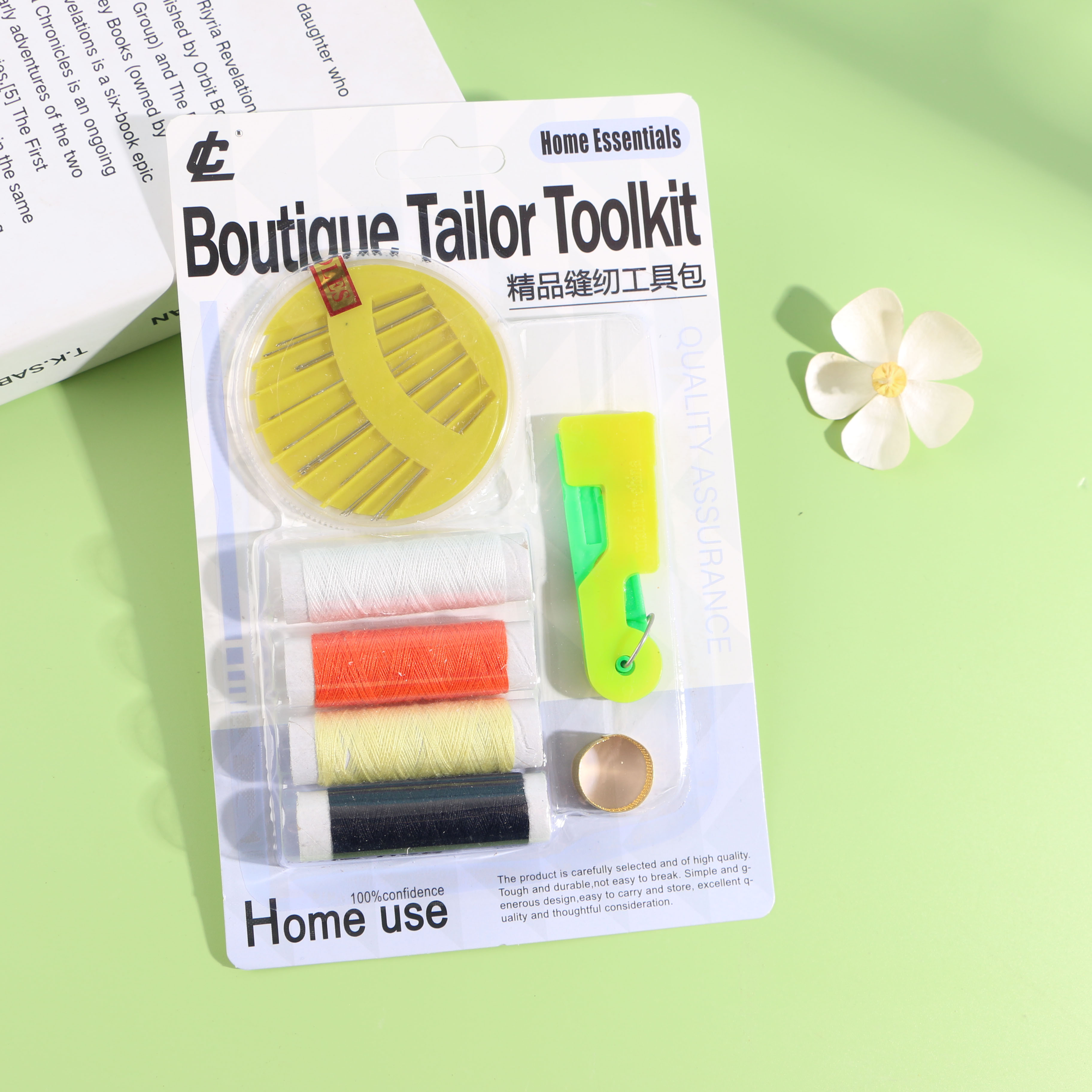 مجموعة من 4 أدوات لإدخال الخيوط في الإبرة + دبابيس الضغط.