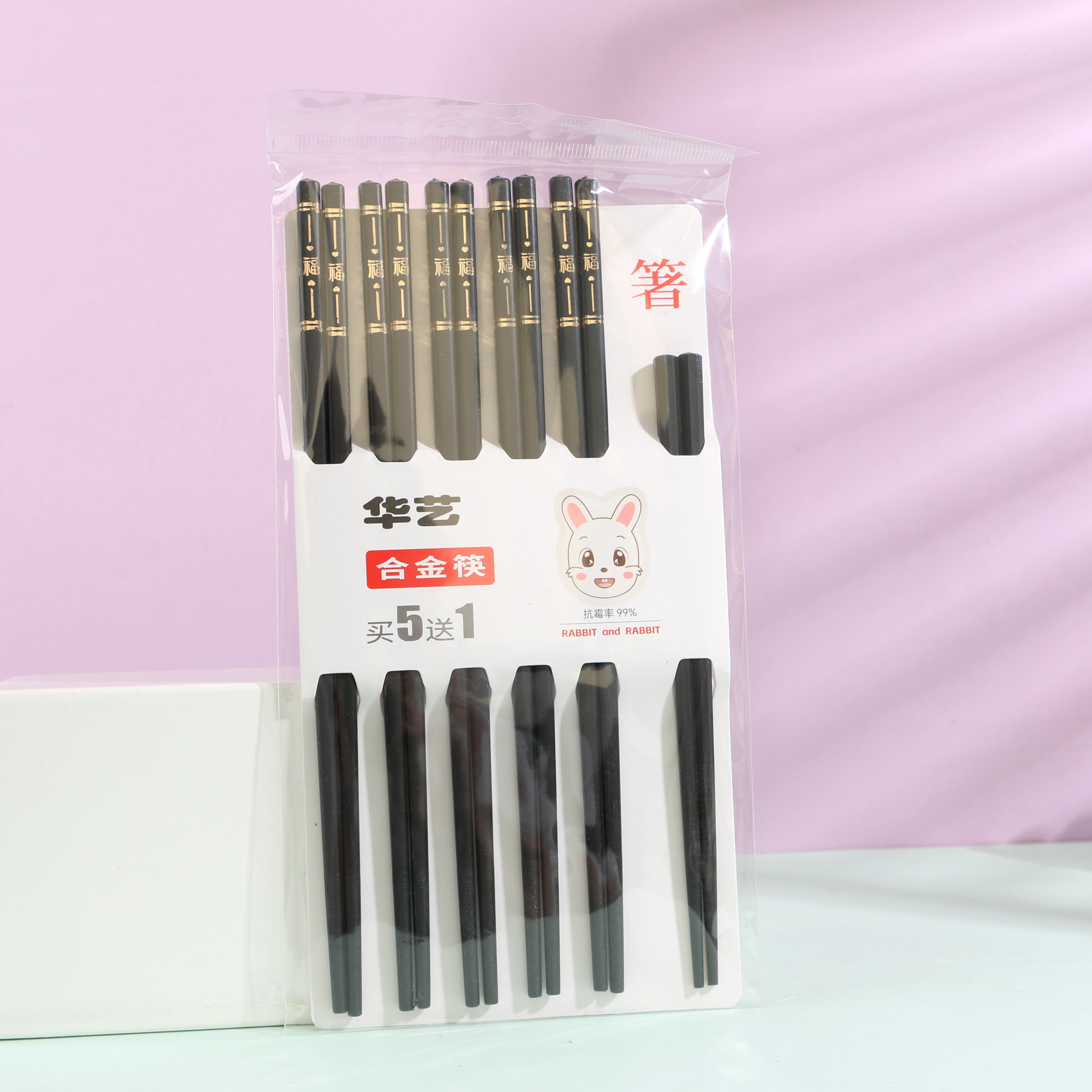 6 pairs of K-028 alloy chopsticks