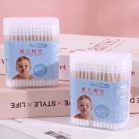 Square box bamboo stick baby cotton swabs