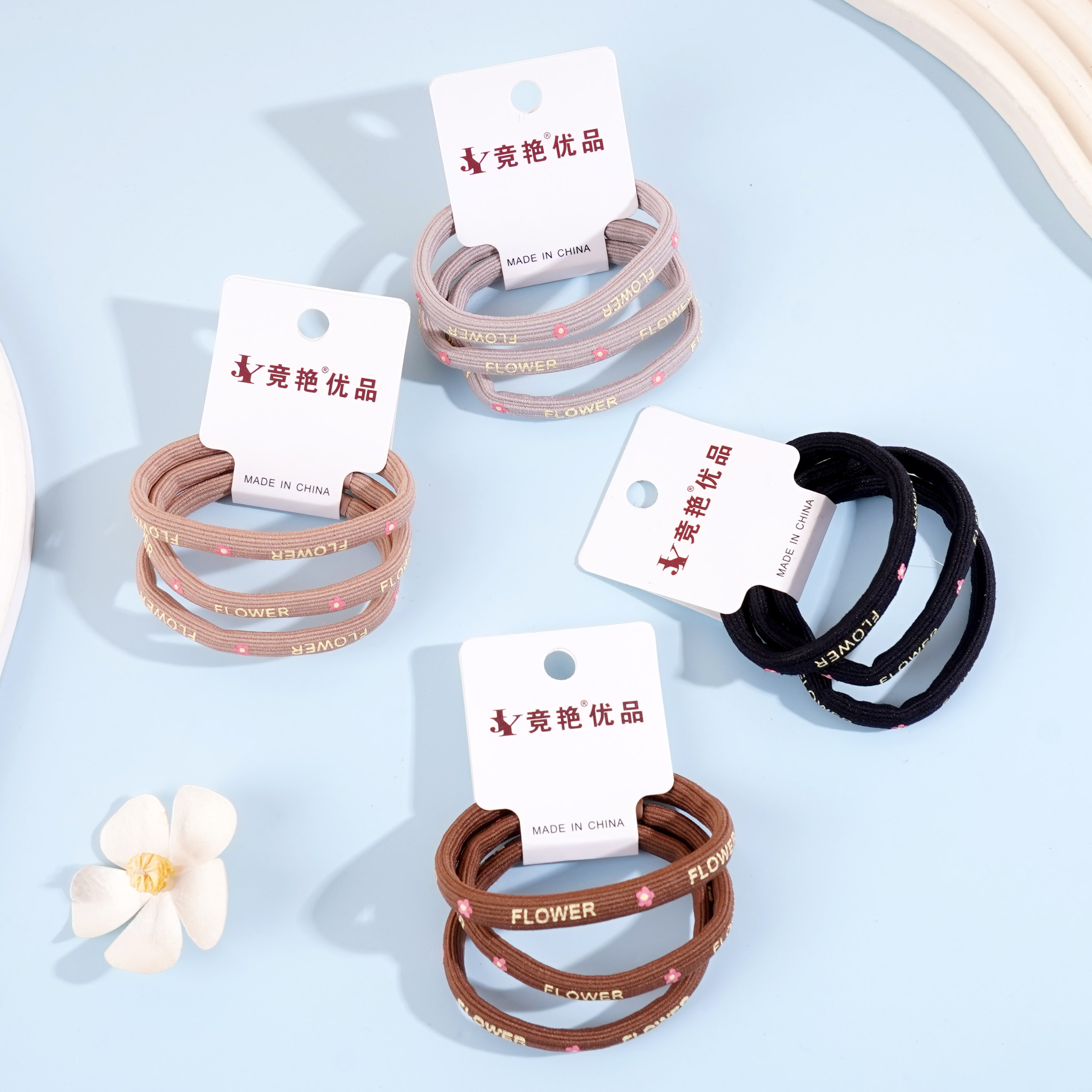 3根精品印花头绳皮筋