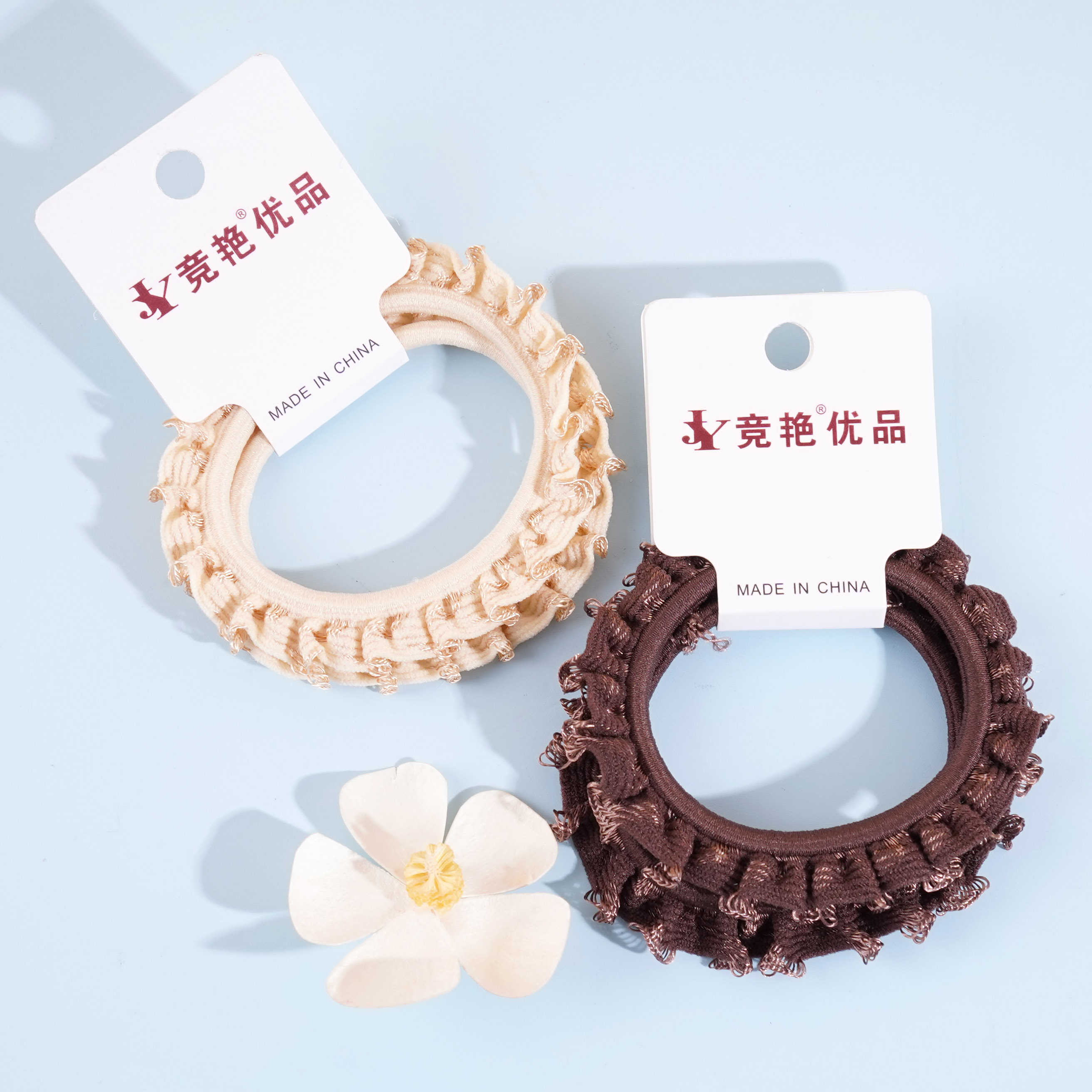 2根半边花边头绳皮筋