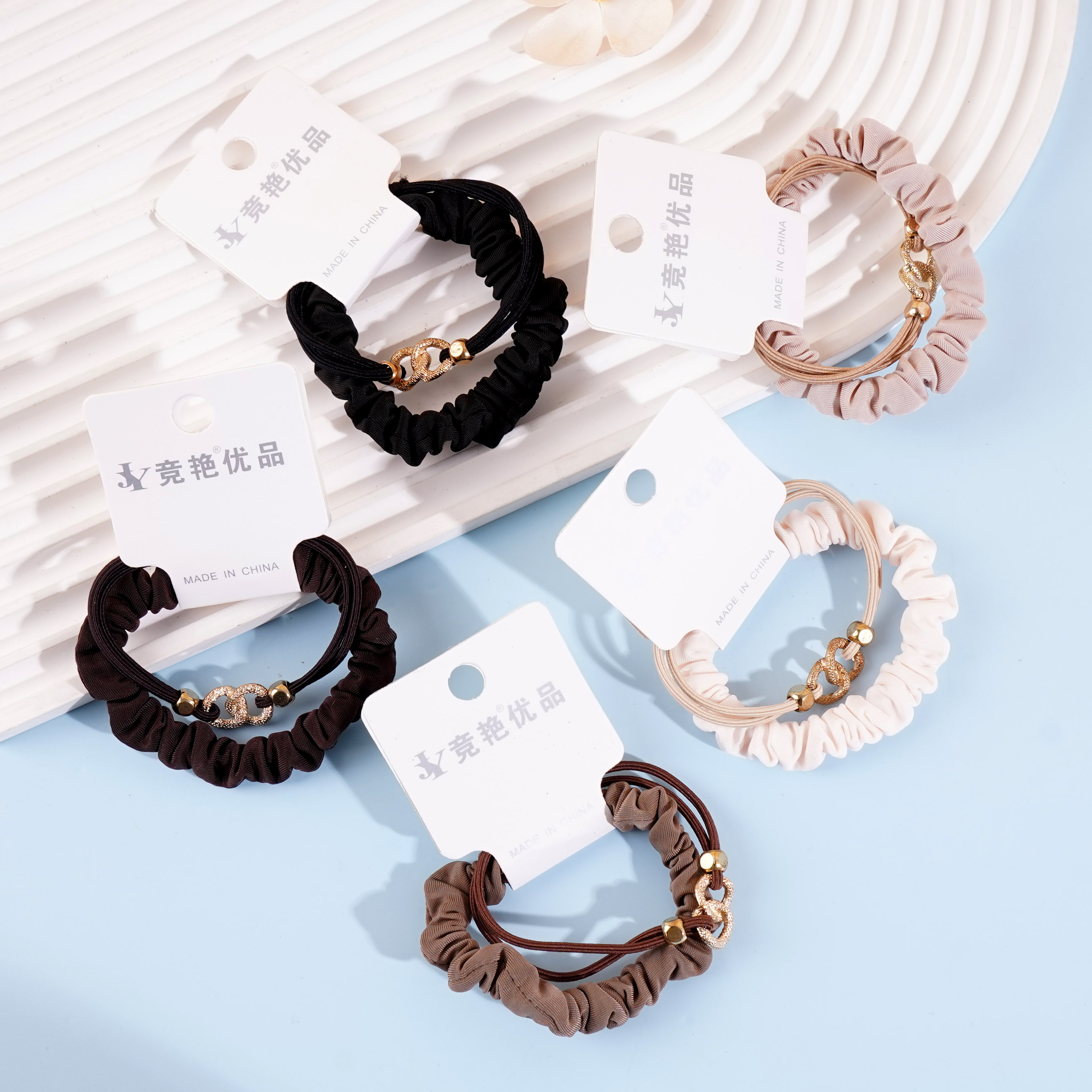 2 alloy eight-character buckle rope rubber bands