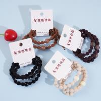 3 pieces of elastic bands with sandblasted beads and leather straps