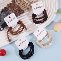 3 pieces of elastic bands with sandblasted beads and leather straps