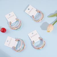 5 colorful long tube bead necklaces with elastic bands