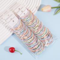 5 colorful long tube bead necklaces with elastic bands