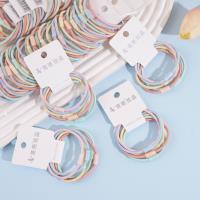 5 colorful long tube bead necklaces with elastic bands