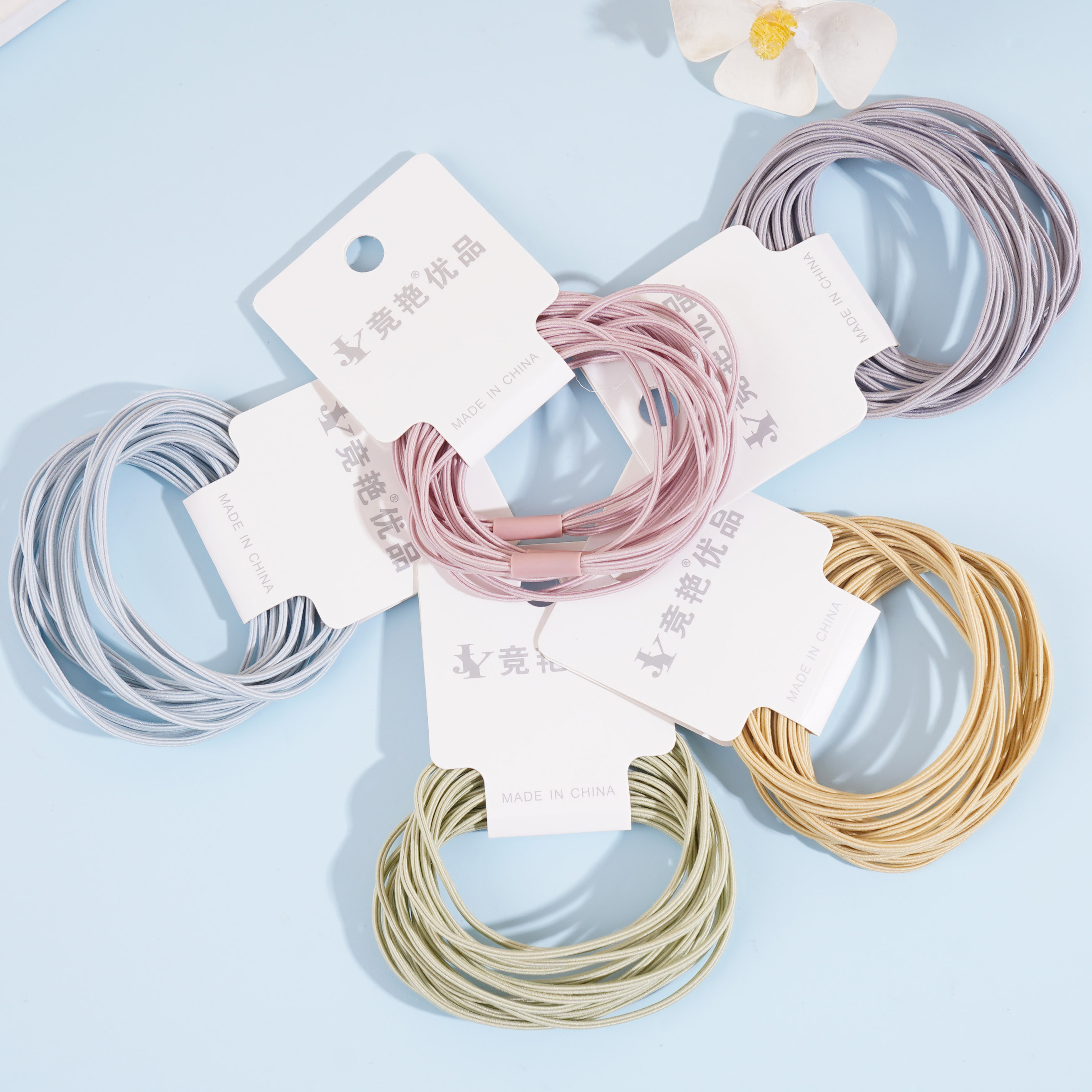 4 pieces of dried shrimp four-in-one colorful headbands and rubber bands