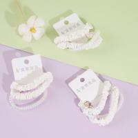 3根春天色印花小肠电话线组合头绳皮筋