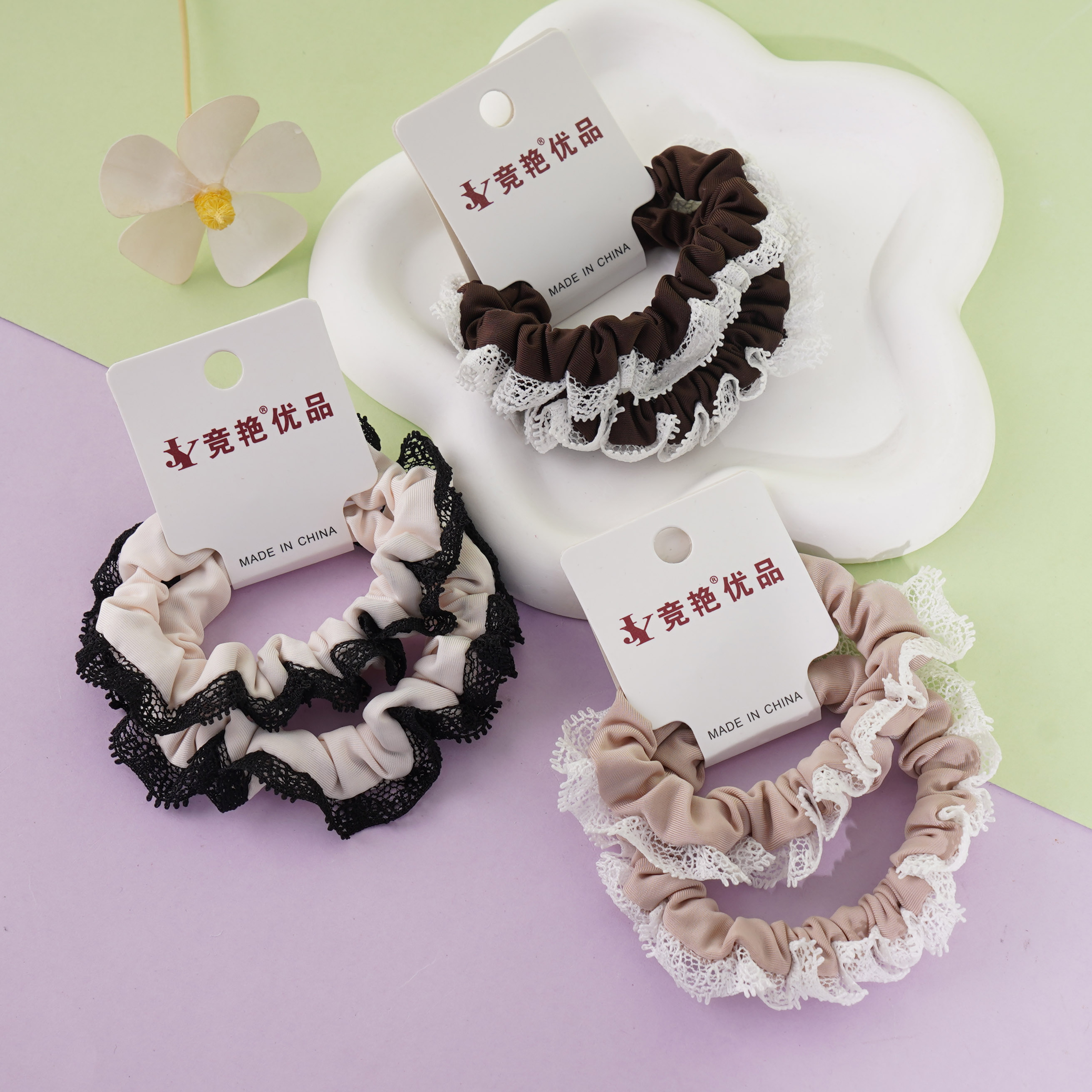 2根蕾丝花边小肠头绳皮筋