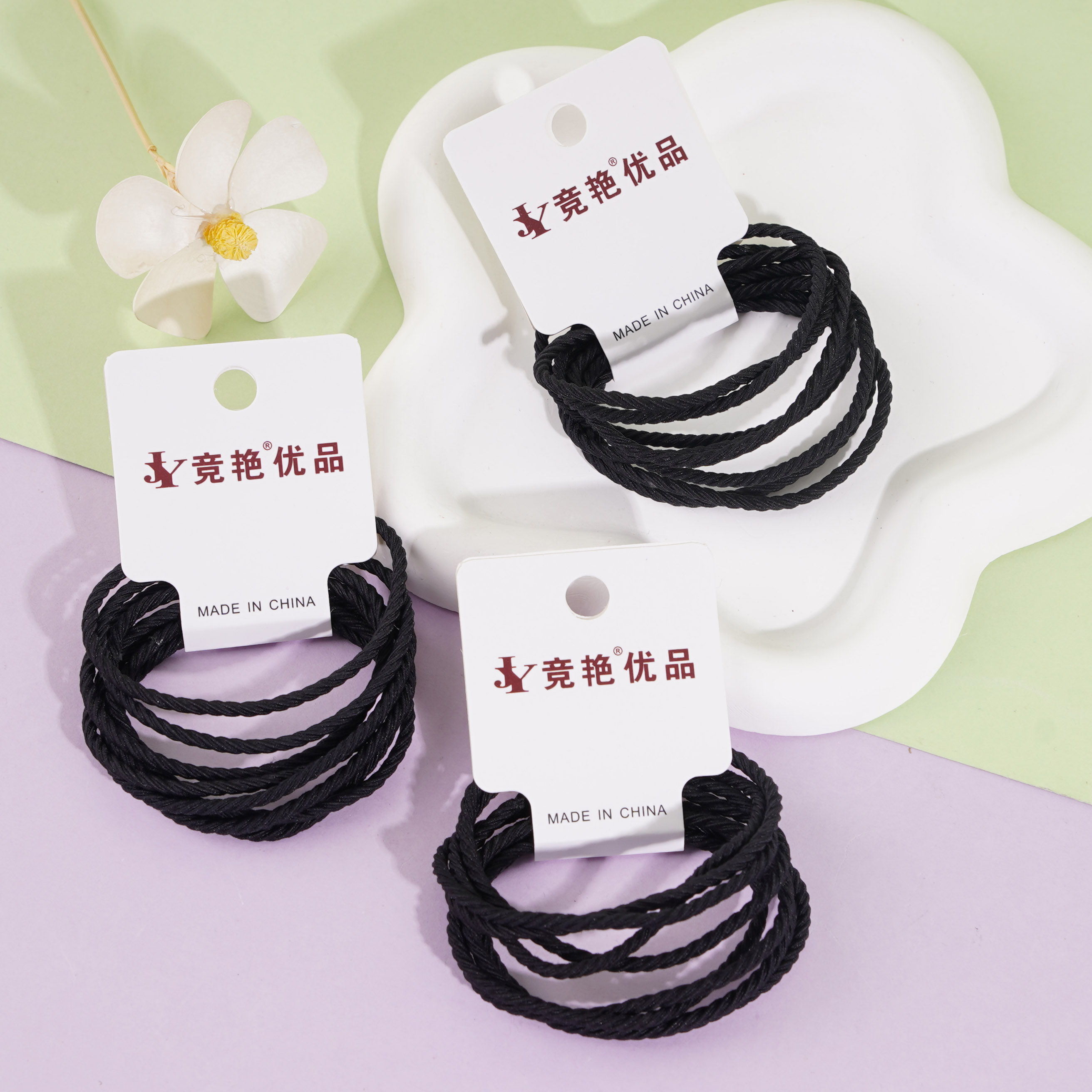 8 pieces of A-brand ribbon-headed rubber bands (black)