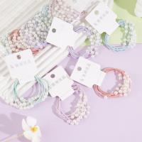 2 colorful pearl thin braid headbands with elastic bands