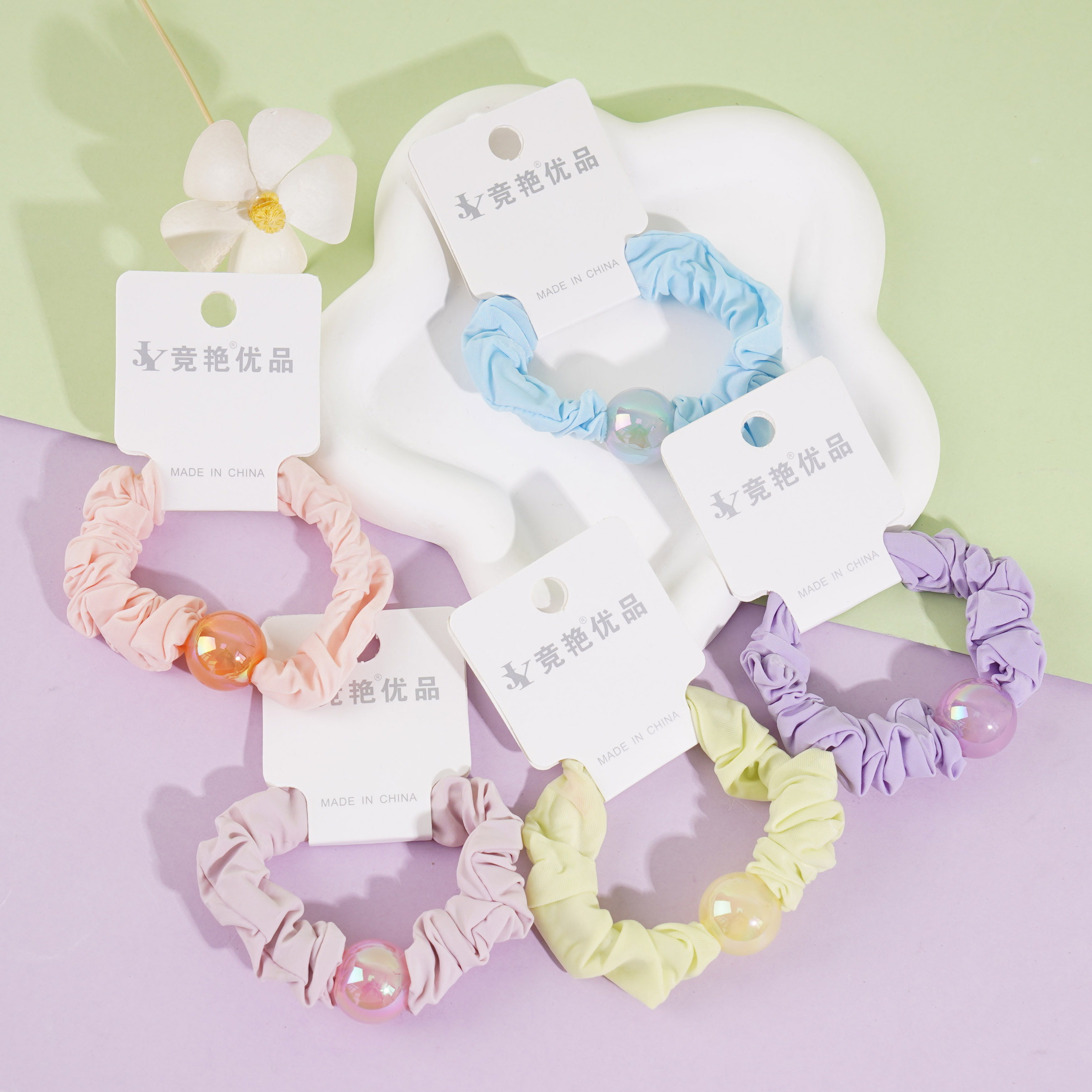 彩珠彩色小肠头绳皮筋