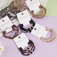 3根球结咖色金珠头绳皮筋