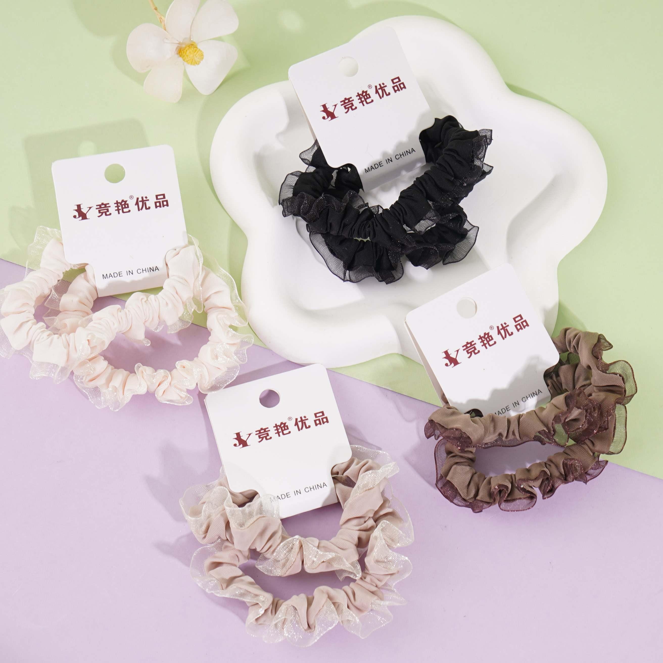 2 pieces of gauze-edged small intestine loop head ropes and rubber bands