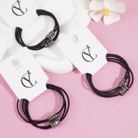 2 black diamond-themed headbands with elastic bands