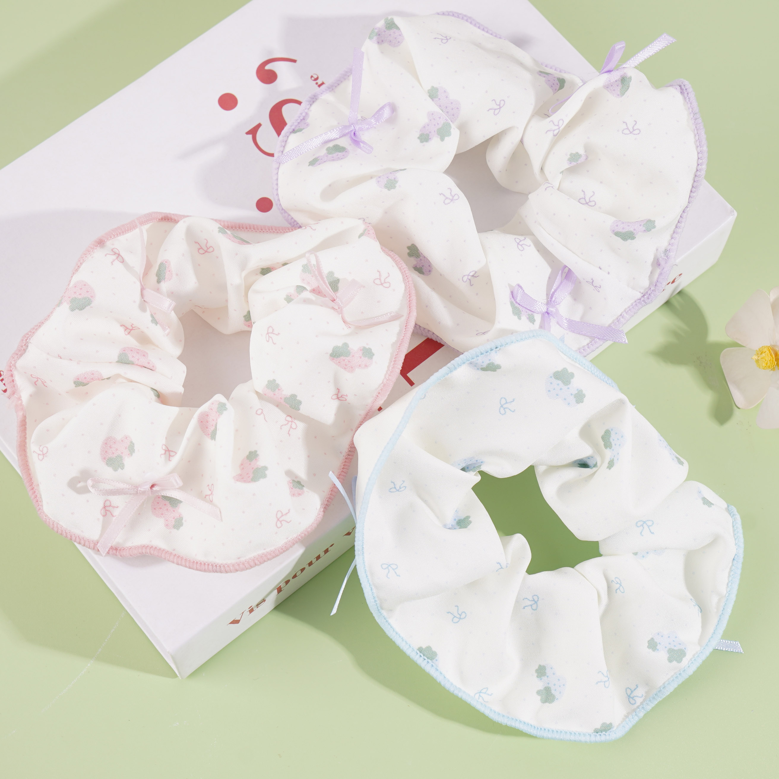 Little bow strawberry head flower waistband