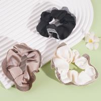 Satin plaid edge head flower belt