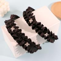 شعر مزدوج أسود + إطار/مشبك شعر بلورات الماس.