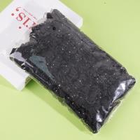 2 pieces of black headbands with rhinestone decorations and elastic bands for ponytails