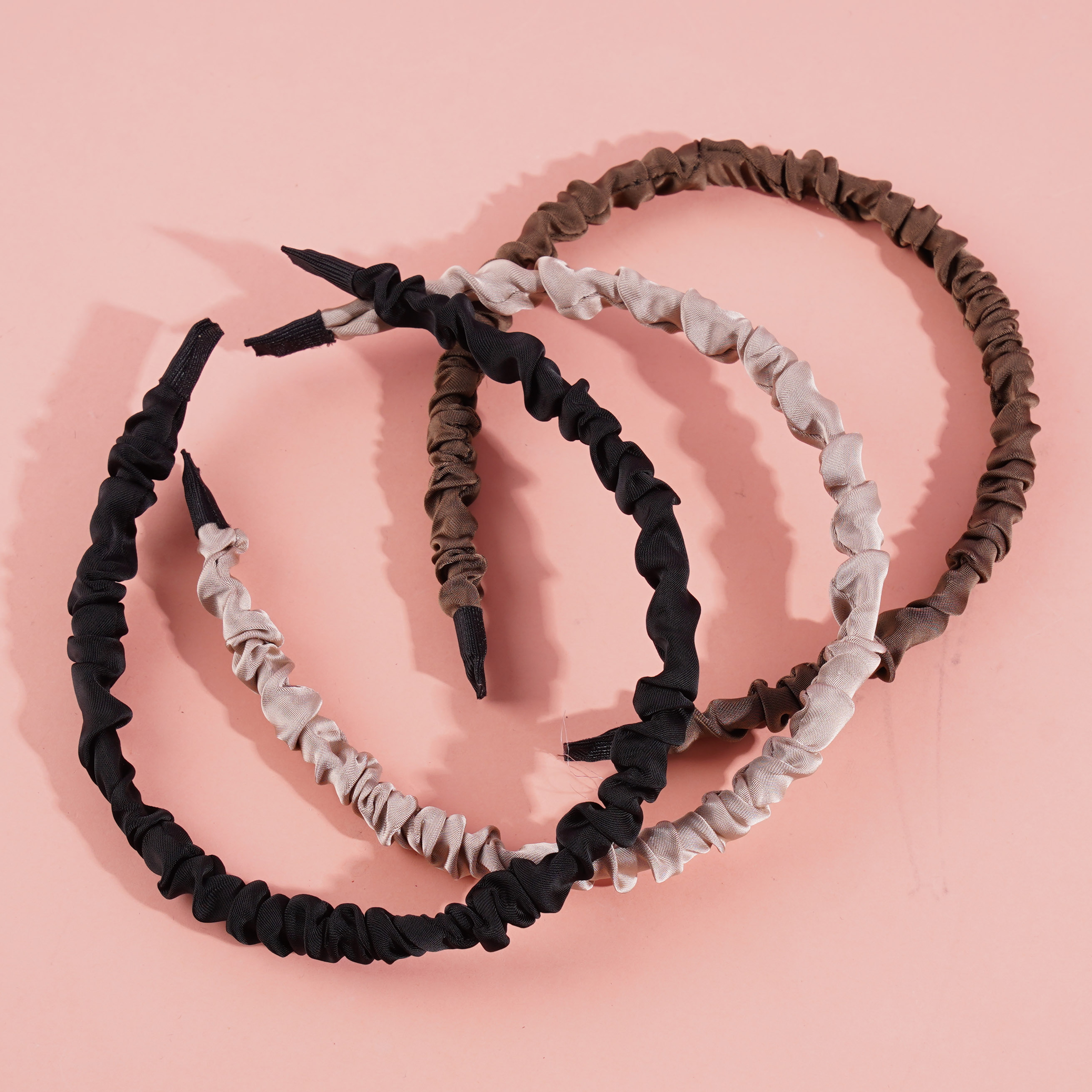 Wrinkle pure color headband hairpin