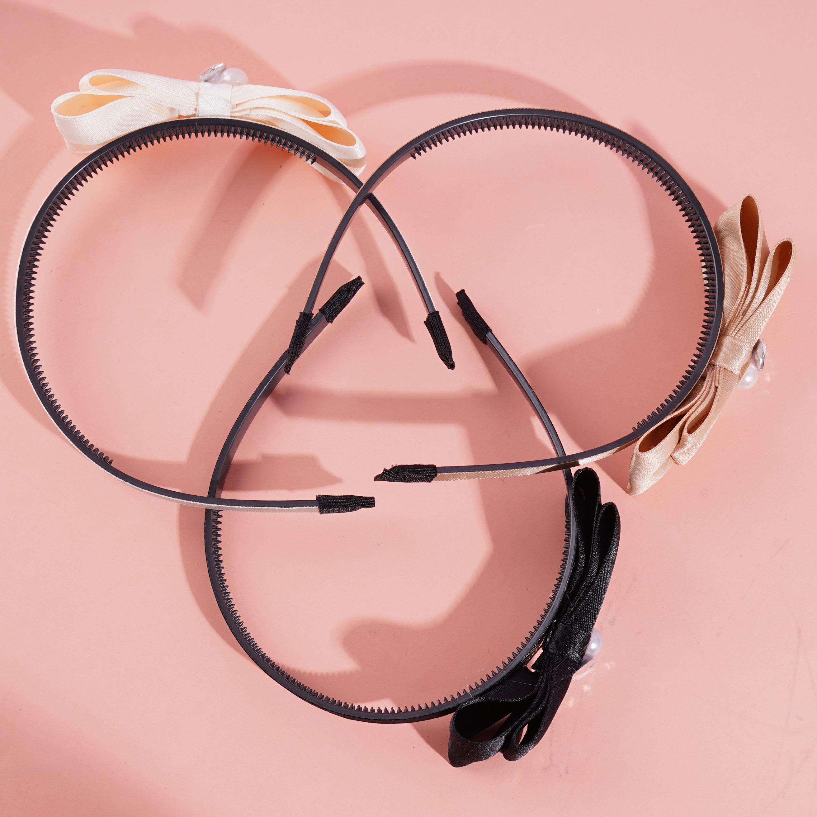 Bow tie diamond and pearl headband hairpin