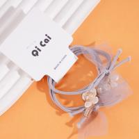 2 flower-shaped silver bead headbands with elastic bands
