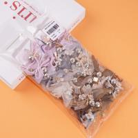 2 flower-shaped silver bead headbands with elastic bands