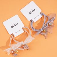 2 pieces of colorful satin crystal headbands with elastic bands